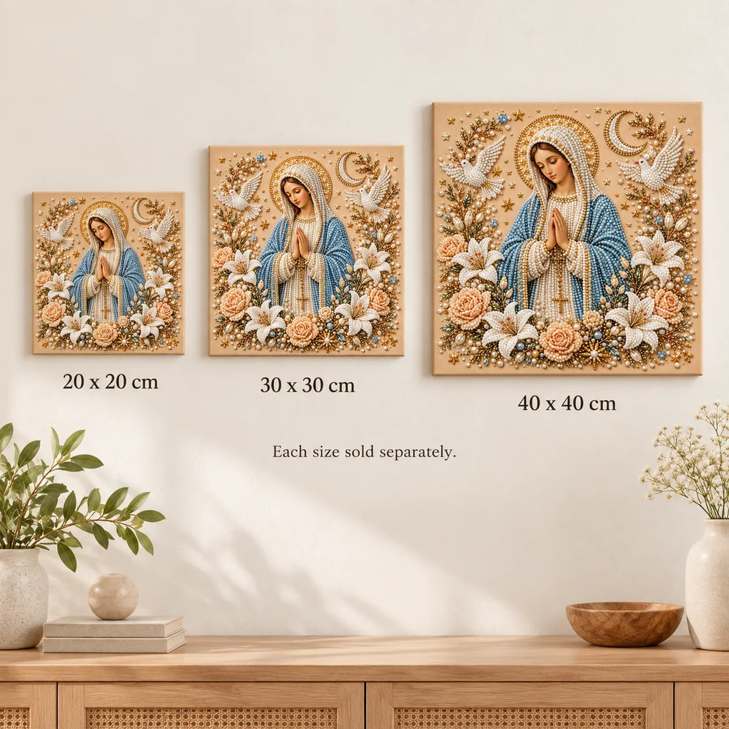 Virgin Mary Pearl Diamond Painting Kit size image