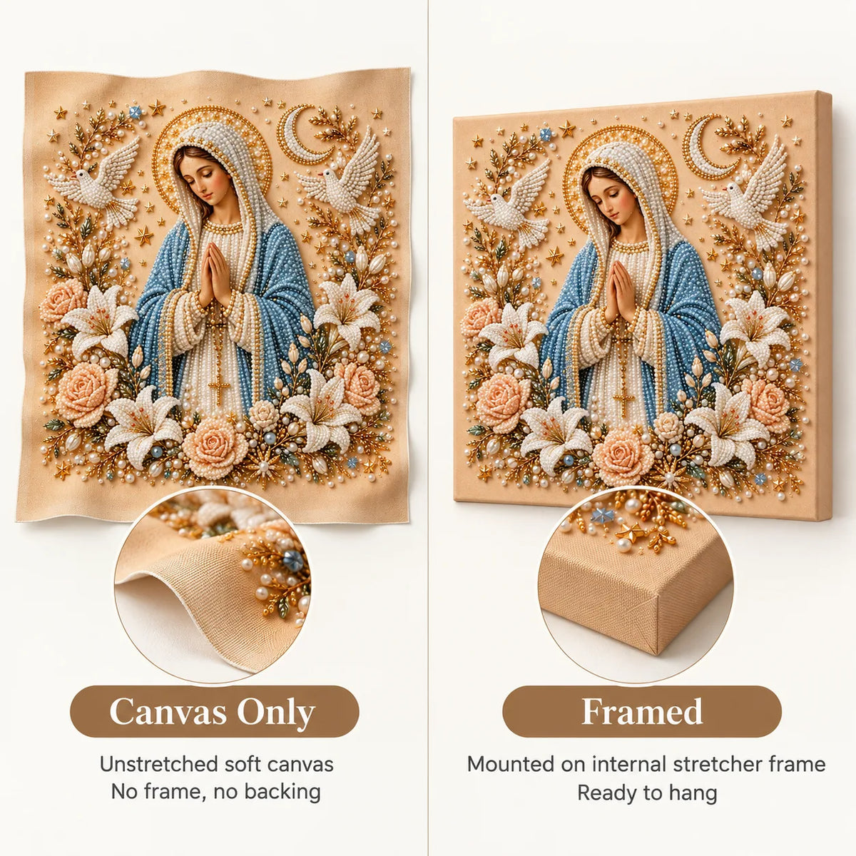 Virgin Mary Pearl Diamond Painting Kit style image