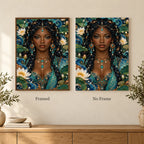Framed and no-frame options for the River Pearl Guardian diamond painting