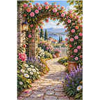 Rose Garden Archway original artwork on white background
