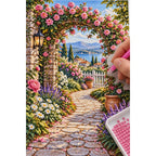 Rose Garden Archway Diamond Painting Kit diamond placement process