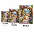 Rose Garden Archway Diamond Painting Kit size guide