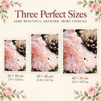 Size guide for Rose Garden Gown Diamond Painting Kit: 20 × 30 cm, 30 × 40 cm, and 40 × 50 cm.