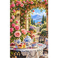 Rose Tea Table Secret Garden — original artwork on a clean white background