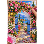 Roses Vintage Garden Gate — diamond painting process with applicator pen