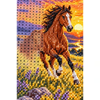 Running Horse Lavender Sunset Diamond Painting Kit diamond and canvas detail