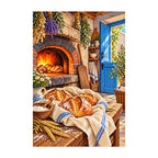 Rustic Bread Oven Door — finished diamond painting on a white background