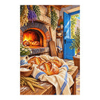 Rustic Bread Oven Door — finished diamond painting on a white background