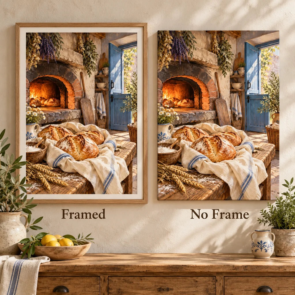 Rustic Bread Oven Door — No Frame and Framed style comparison