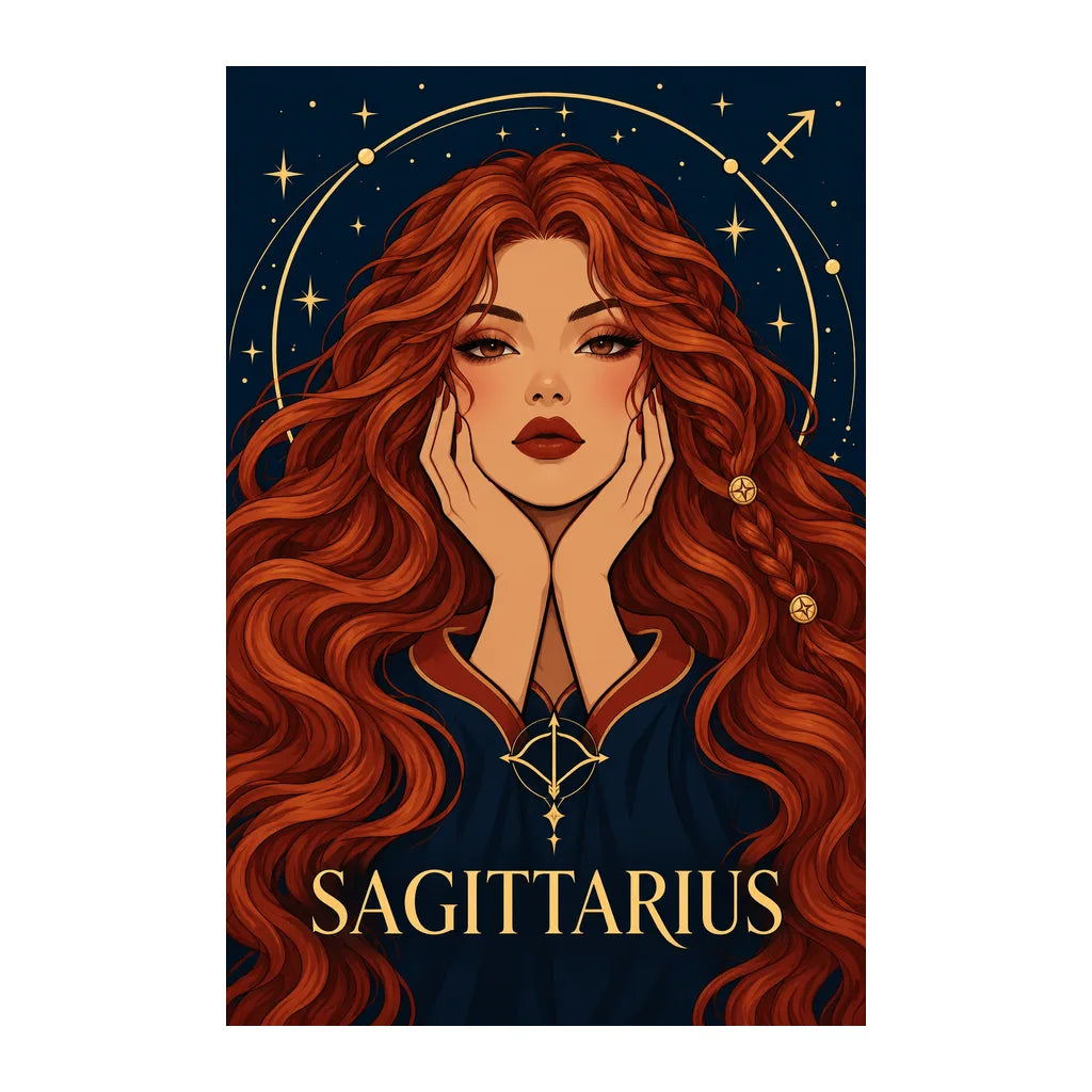 Original white-background artwork of Sagittarius Archer Star