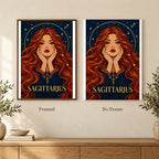 Framed and no-frame options for the Sagittarius Archer Star diamond painting