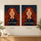 Framed and no-frame options for the Sagittarius Archer Star diamond painting