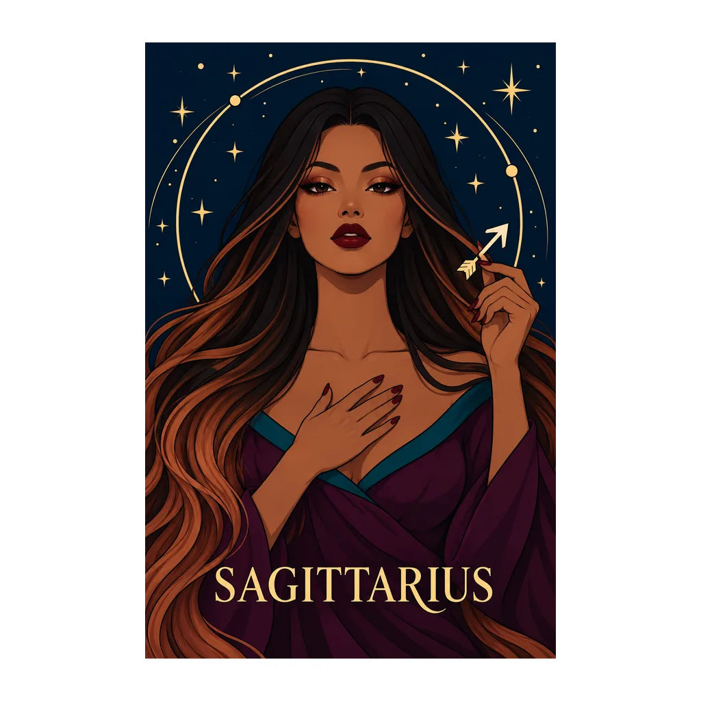 Original white-background artwork of Sagittarius Arrow Star