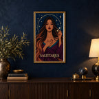 Framed Sagittarius Arrow Star diamond painting displayed in a home interior