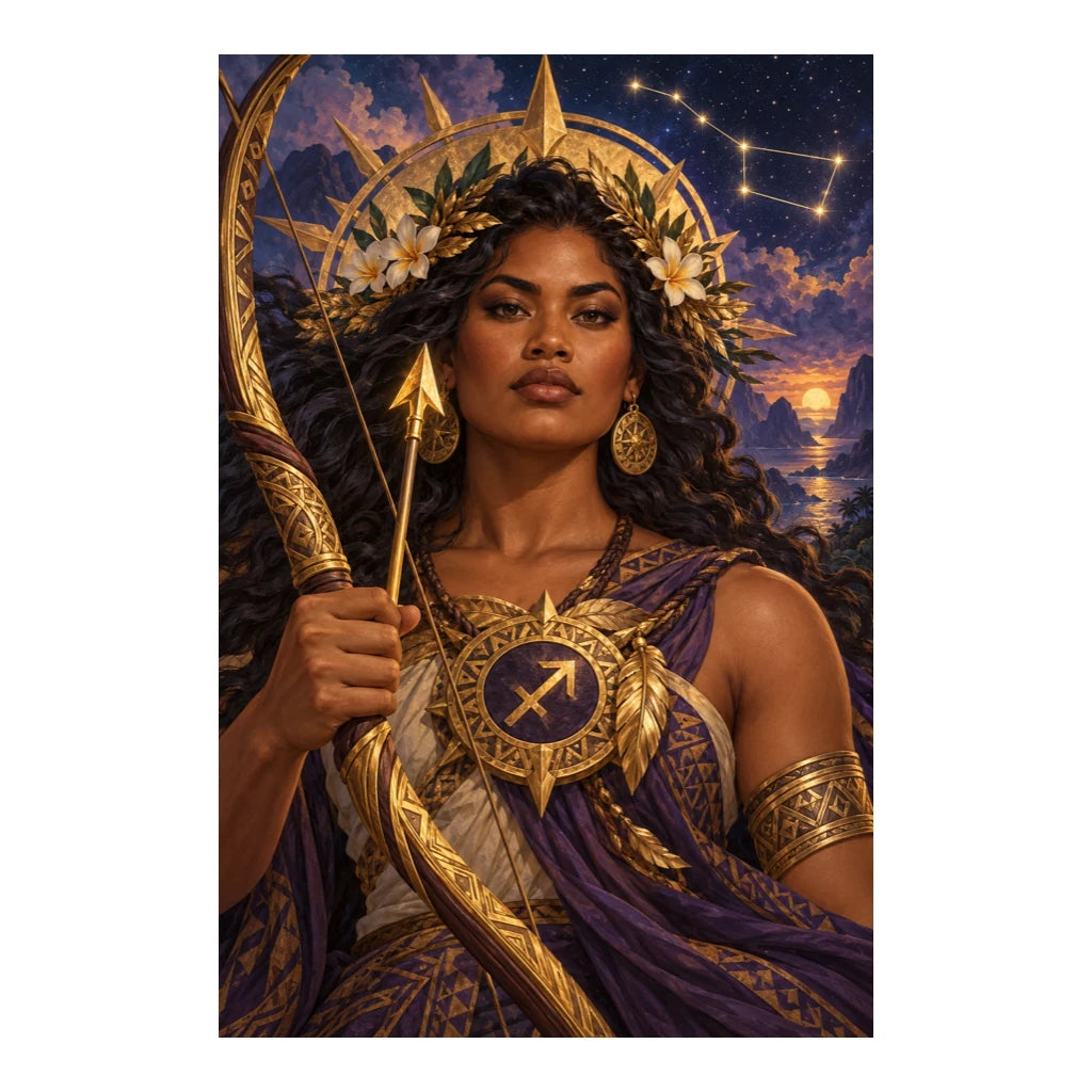 Original white-background artwork — star archer