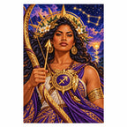 Finished white-background diamond painting — star archer
