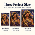 Size guide showing 20 × 30, 30 × 40, and 40 × 50 cm — star archer