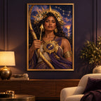 Framed artwork displayed in a home interior — star archer