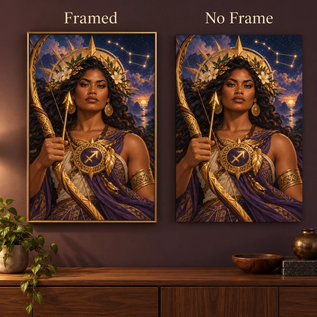 Framed and no-frame style comparison — star archer