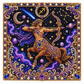 Finished sagittarius pearl painting design on a clean background