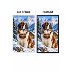 Saint Bernard Alpine Rescue Diamond Painting Kit No Frame and Framed comparison