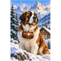 Saint Bernard Alpine Rescue original artwork on white background