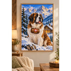 Saint Bernard Alpine Rescue Diamond Painting Kit home decor scene