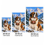Saint Bernard Alpine Rescue Diamond Painting Kit size guide