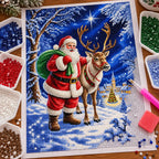Diamond painting process for Santa Beneath The Guiding Star