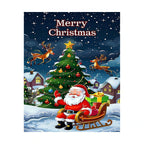 Santa Christmas Tree Diamond Painting Kit original artwork on white background