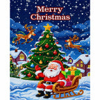 Santa Christmas Tree Diamond Painting Kit finished diamond artwork on white background