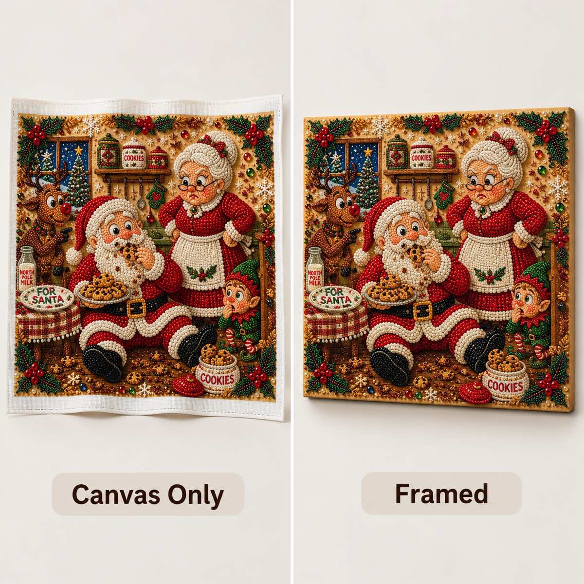Santa Cookie Grandma Pearl Diamond Painting Kit style