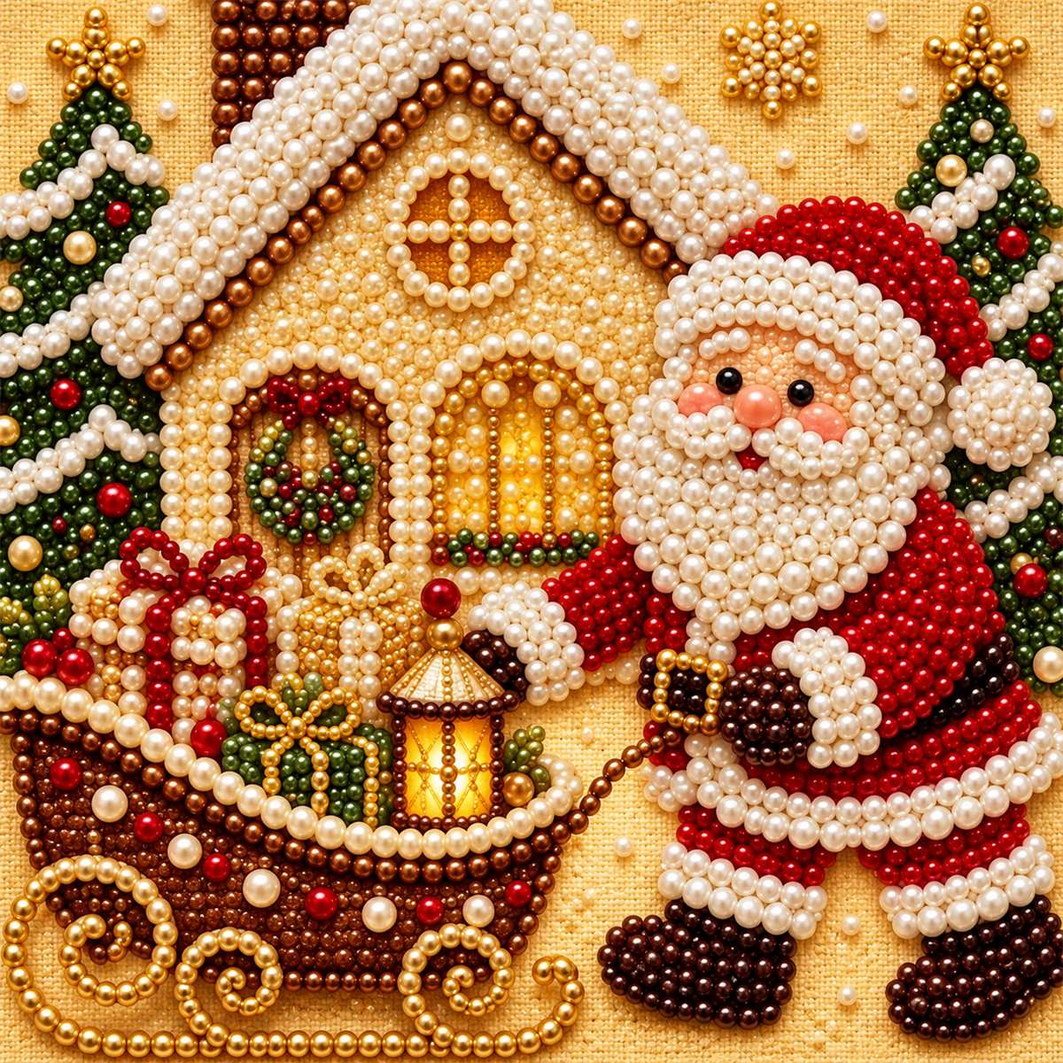 Santa Cottage Gift Sleigh — detail image