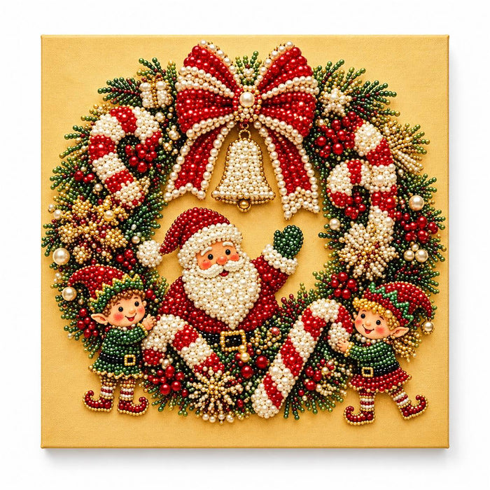 Santa Elves Christmas Wreath — hero image