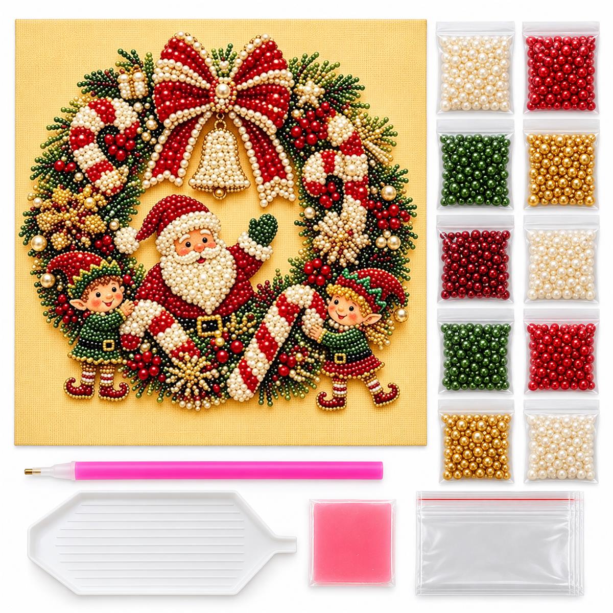 Santa Elves Christmas Wreath — kit image