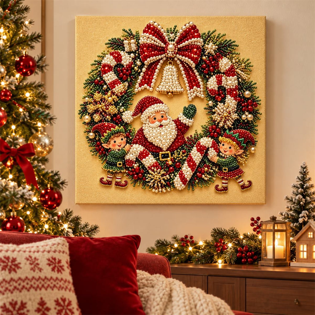 Santa Elves Christmas Wreath — room image