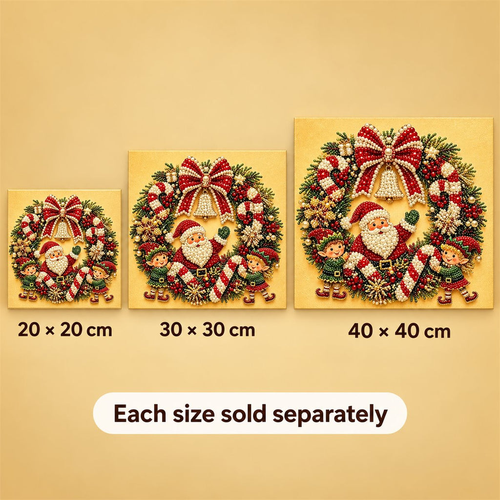 Santa Elves Christmas Wreath — size image