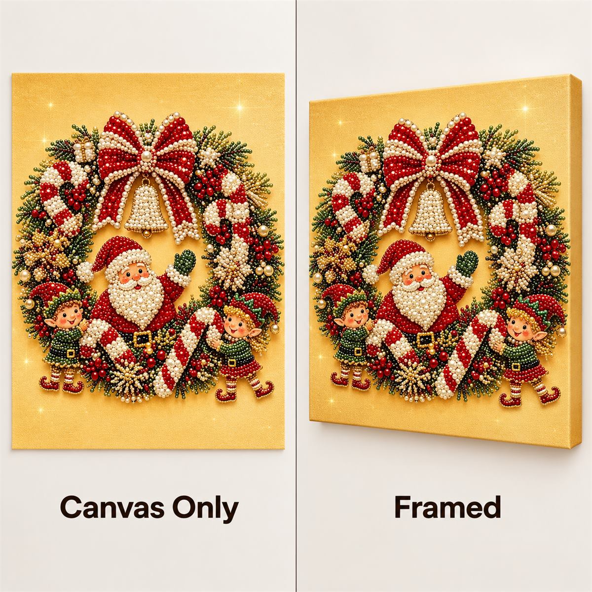 Santa Elves Christmas Wreath — style image