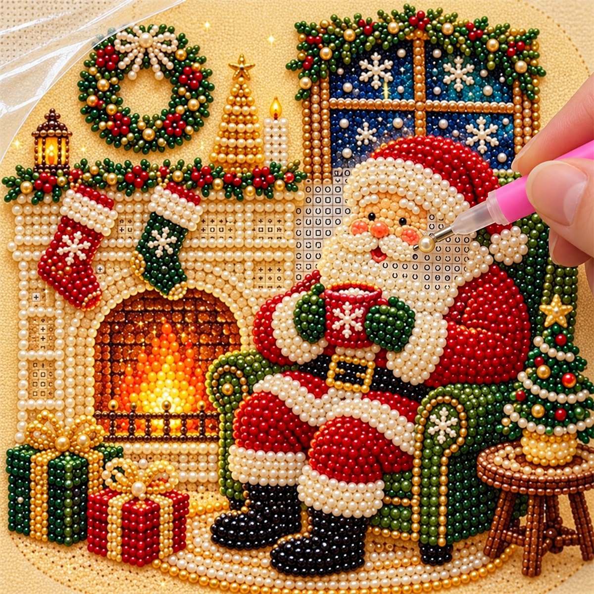 Santa Fireplace Cocoa — process image