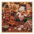 Santa Gingerbread Kitchen Pearl Diamond Painting Kit hero