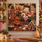 Santa Gingerbread Kitchen Pearl Diamond Painting Kit room
