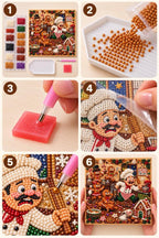 Santa Gingerbread Kitchen Pearl Diamond Painting Kit tutorial