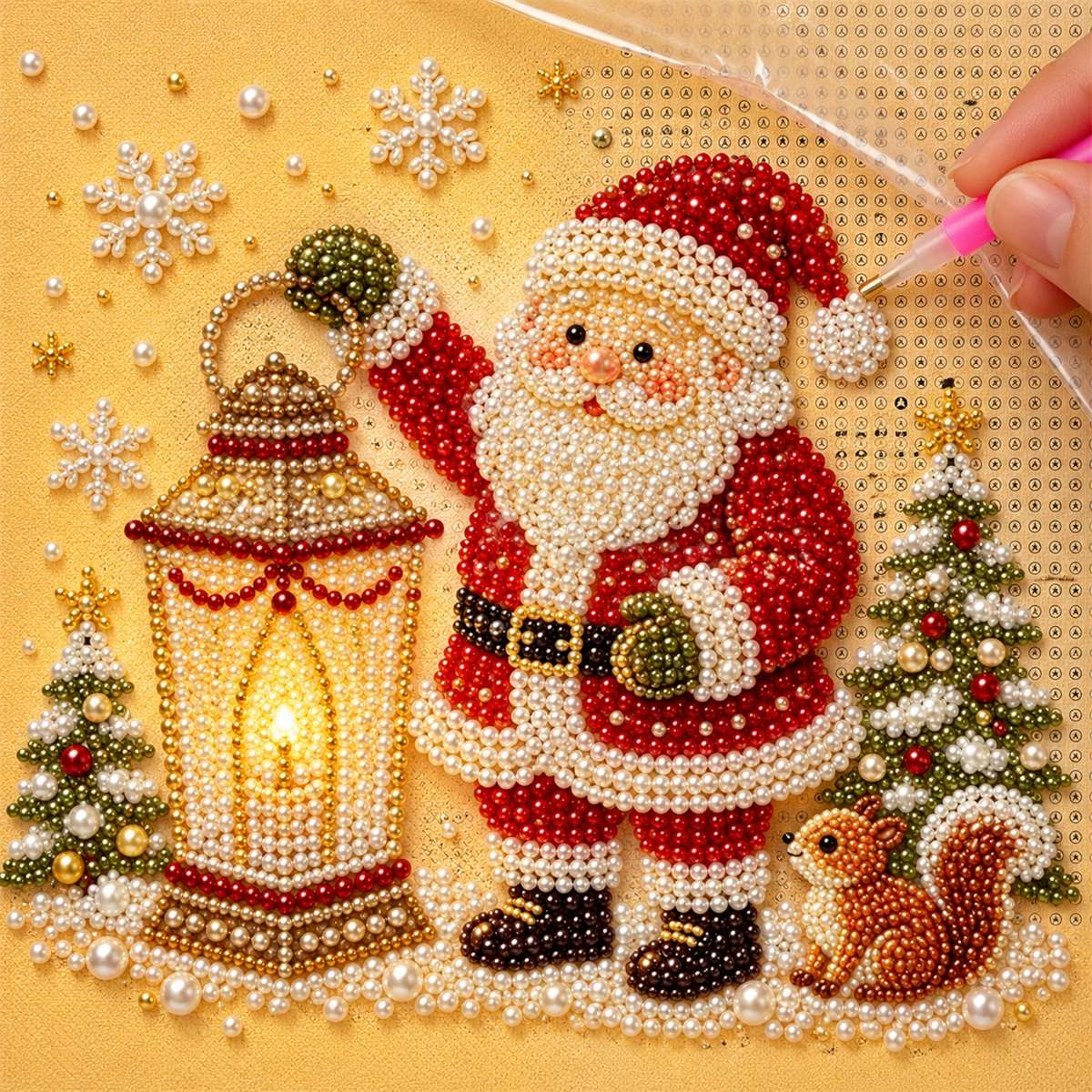 Santa Lantern Squirrel — process image