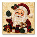 Santa portrait pearl diamond painting — finished design on white background; illustrative DIY result