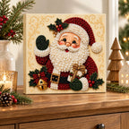 Santa portrait pearl diamond painting — finished-art room display illustration; props excluded