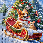 Santa Sleigh Christmas Diamond Painting Kit detail