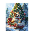 Santa Sleigh Christmas Diamond Painting Kit original artwork on white background