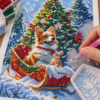Santa Sleigh Christmas Diamond Painting Kit process