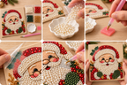 Santa With Glasses pearl painting kit – six-step tutorial