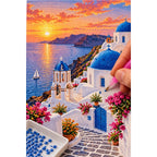 Santorini Sunset Village diamond placement process